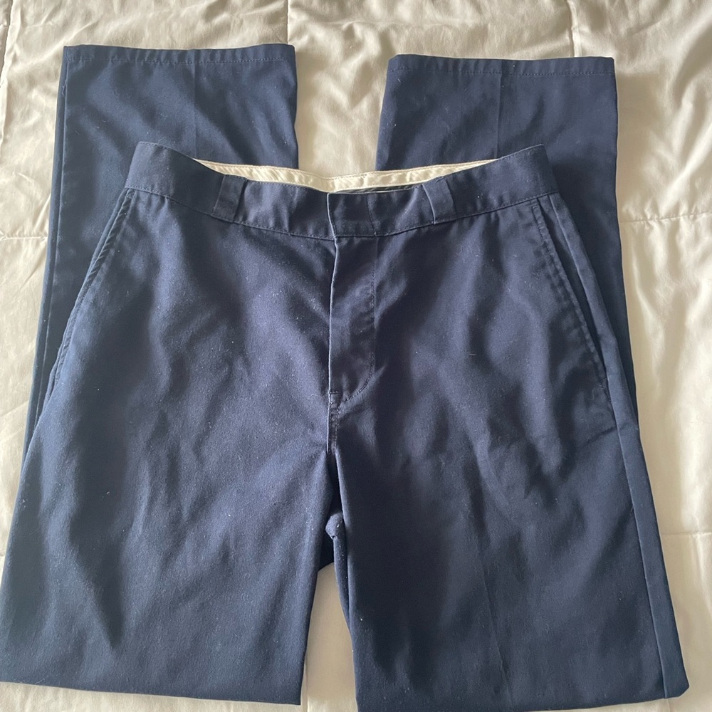 Woman Navy Loose Leg Pants